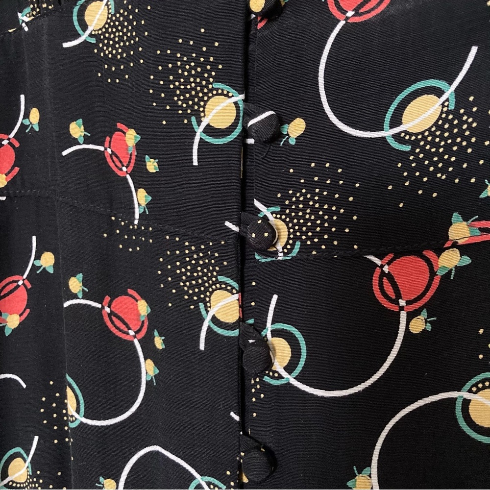 Incredible Bus Stop x Joanie Black Patterned Midi Dress - Picture 6 of 11